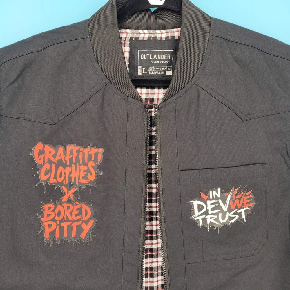 Custom Punk Streetwear Outlander Black Canvas Vest Plaid Graffiti Patches Biker - Picture 3 of 9